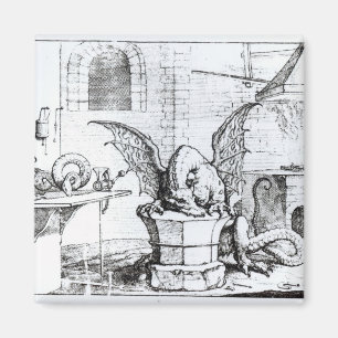 A Dragon in a Workshop Magnet