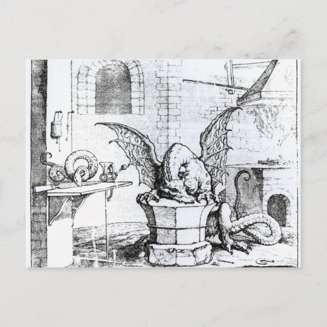 A Dragon in a Workshop Postcard (Front)
