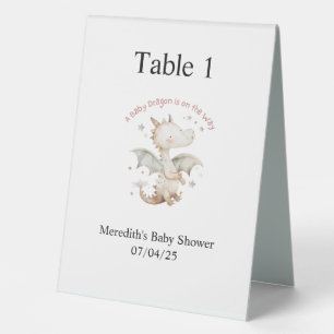 A Dragon is on the Way Baby Shower Table Sign
