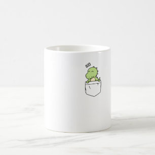 a dragon says hello in a pocket coffee mug