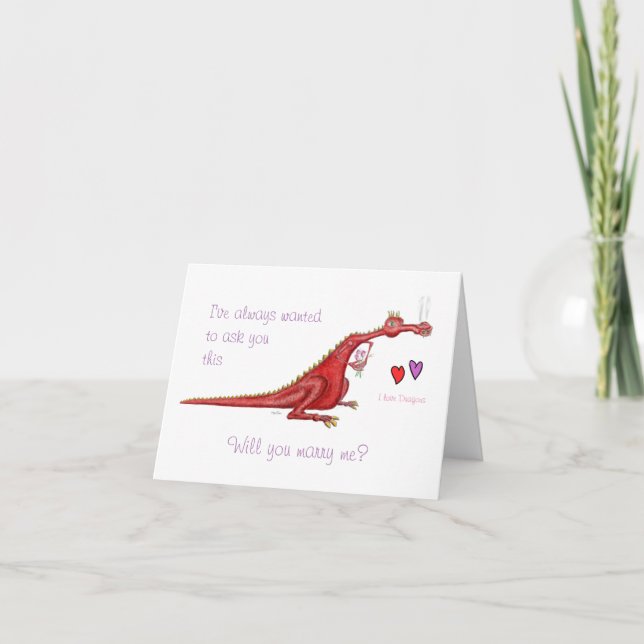 A Dragon with flowers Card (Front)