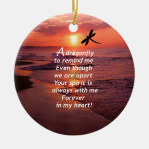 A Dragonfly to Remind Me Ceramic Tree Decoration