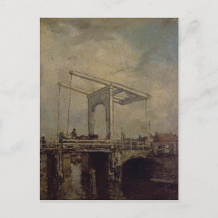 A Drawbridge in a Dutch Town, 1875 Postcard