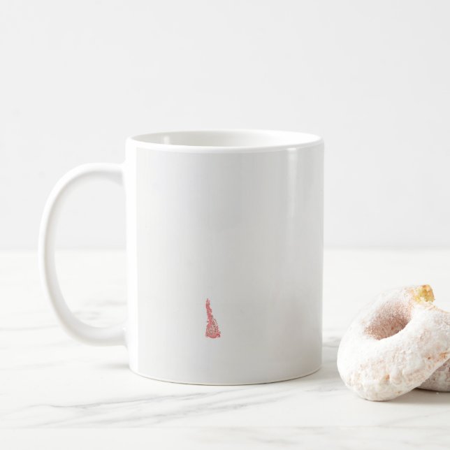a drawing of a bird with flowers on it coffee mug (With Donut)