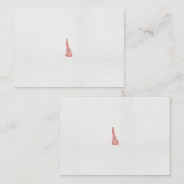 a drawing of a bird with flowers on it place card (Front/Back)