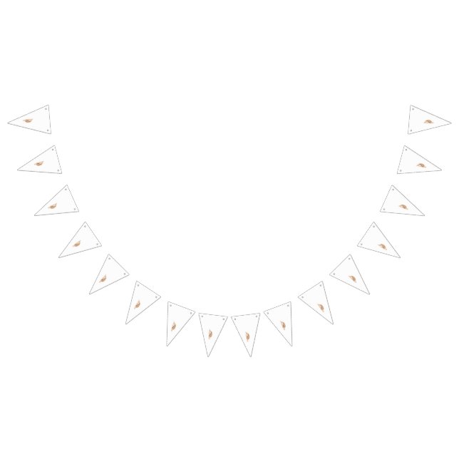 a drawing of a flower with leaves on it bunting  (All)