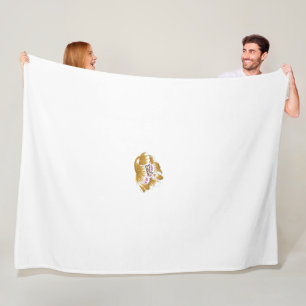 a drawing of a flower with pink and white petals fleece blanket