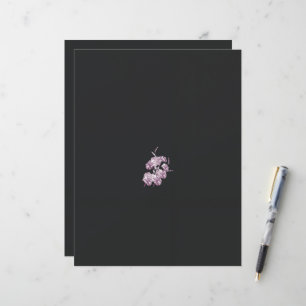 a drawing of a plant with purple flowers