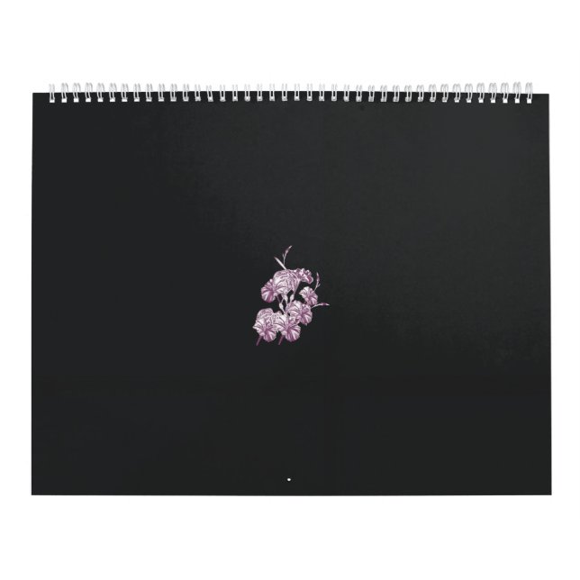 a drawing of a plant with purple flowers calendar (Cover)