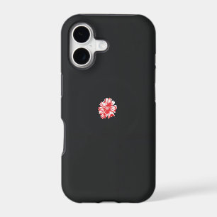 a drawing of a red flower on a white background