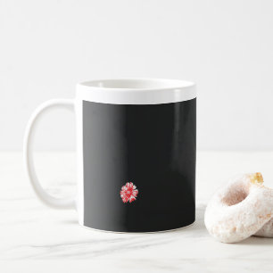 a drawing of a red flower on a white background coffee mug