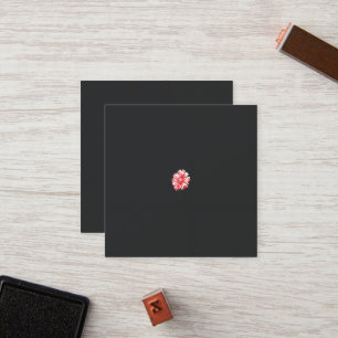 a drawing of a red flower on a white background loyalty card