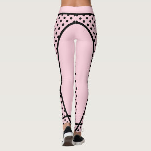 A dream in pink with black dots yoga leggings
