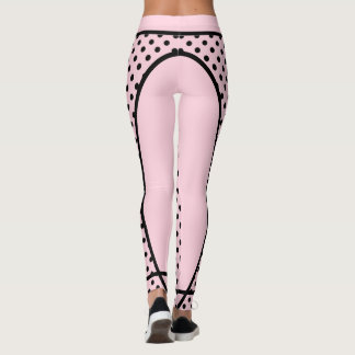 A dream in pink with black dots yoga leggings