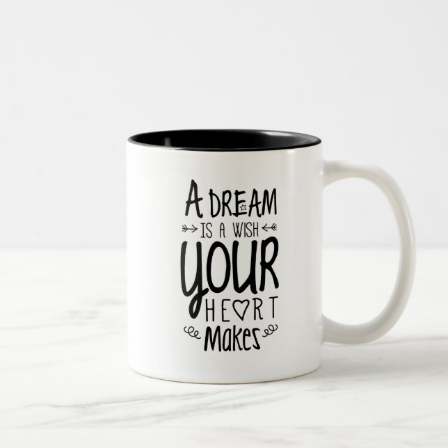 A Dream Is a Wish Your Heart Makes - Cinderella Two-Tone Coffee Mug (Right)