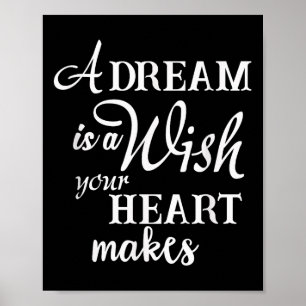 A Dream Is A Wish Your Heart Makes Motivational Qu Poster