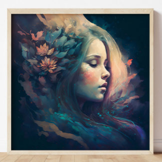 A Dreamer Beautiful Dreamy Art Painting Poster