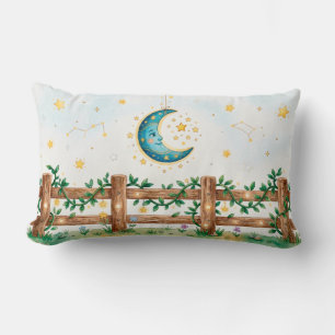 A dreamy watercolor illustration lumbar cushion