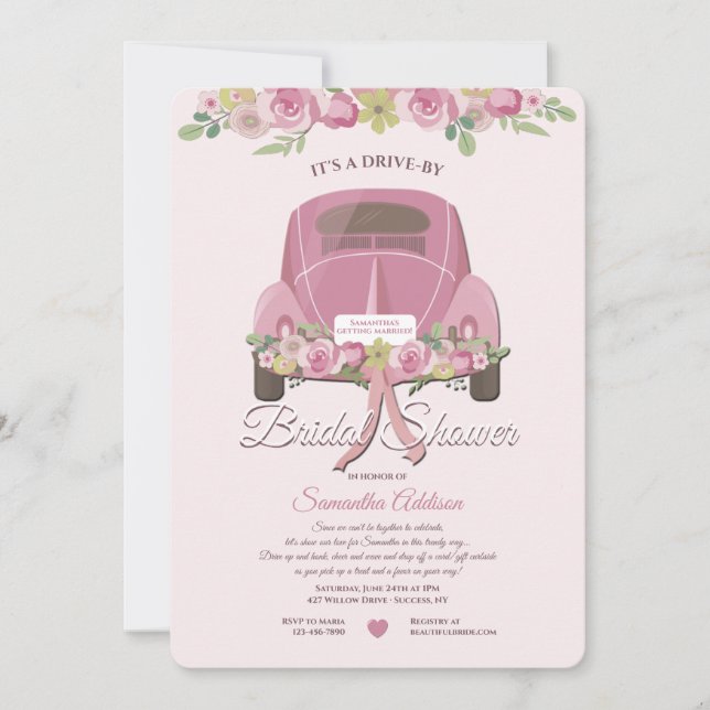 A Drive By Bridal Shower Invitation (Front)