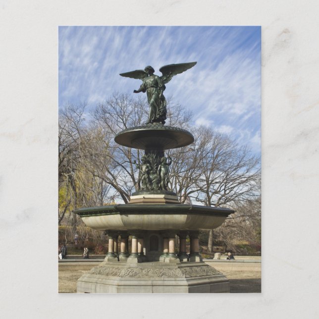 A dry winter Bethesda Fountain in Central Park Postcard (Front)