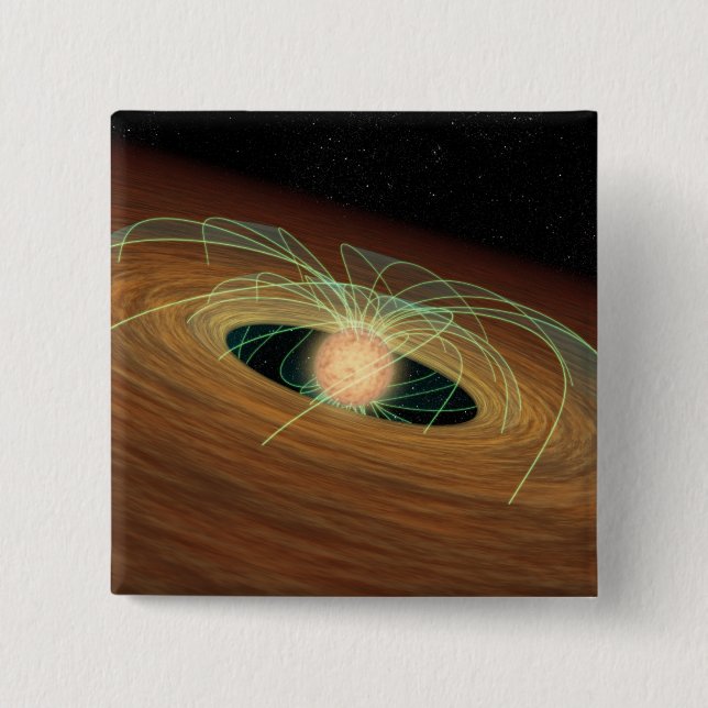 A dusty planet-forming disc in orbit 15 cm square badge (Front)