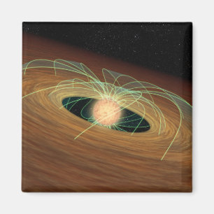 A dusty planet-forming disc in orbit magnet