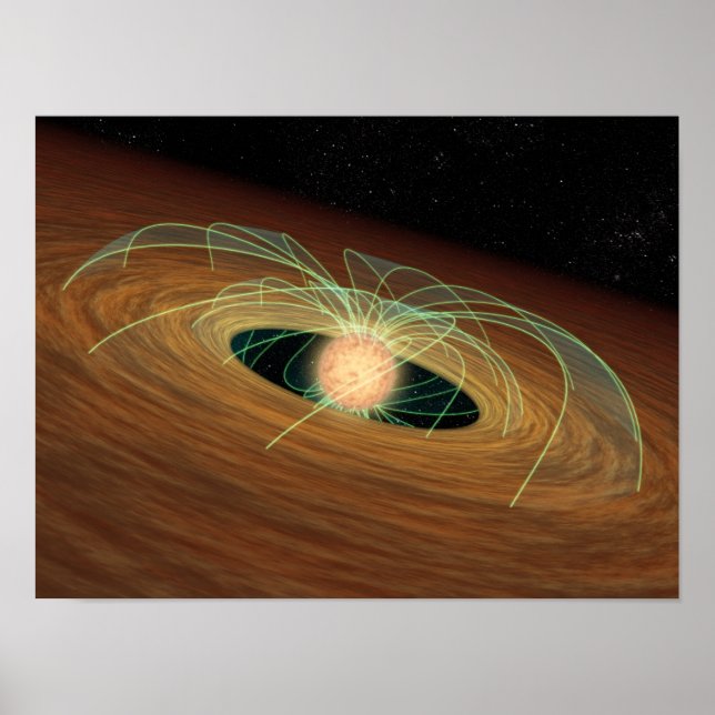 A dusty planet-forming disc in orbit poster (Front)