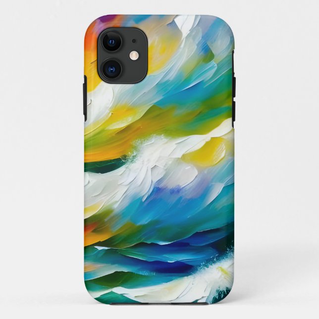 A dynamic painting of a stormy sea. Case-Mate iPhone case (Back)