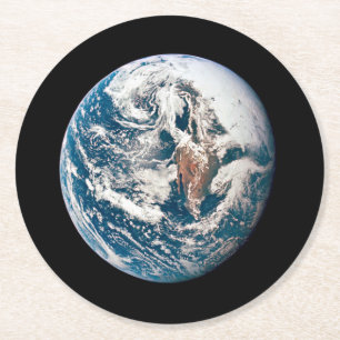 A Earth Taken From The Apollo 10 Spacecraft. Round Paper Coaster