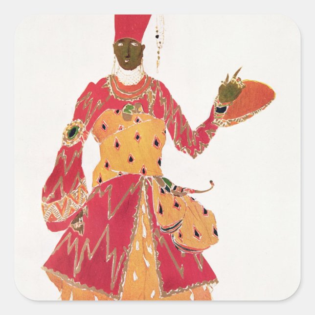 A Eunuch, from the ballet 'Scheherazade' Square Sticker (Front)