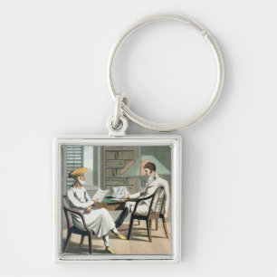 A European Gentleman with his Moonshee, or Native Key Ring