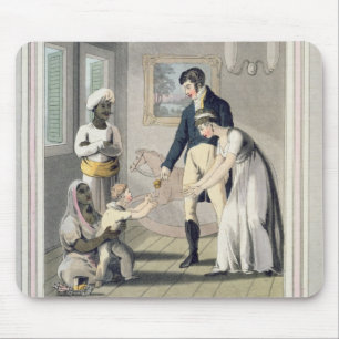 A European Lady and her Family, attended by an Aya Mouse Pad