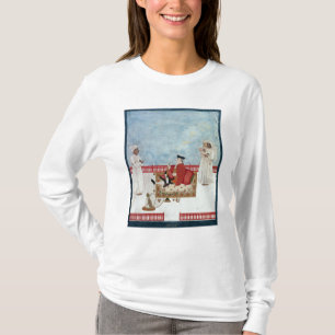 A European Seated on a Terrace with Attendants T-Shirt