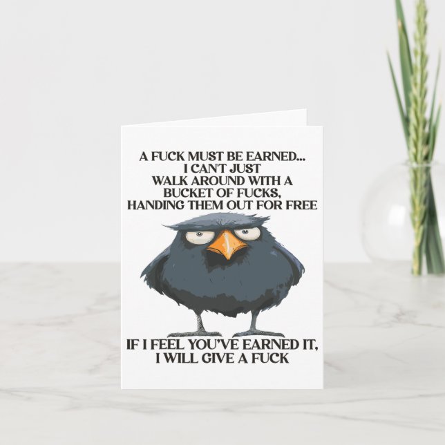 A F_ck Must Be Earned Funny Quote Bucket Christmas Card (Front)