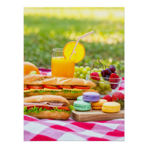 a fabulous french picnic colorful in green parc fr poster