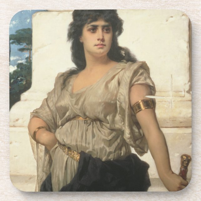 A Fair Warrior (oil on canvas) Coaster (Front)