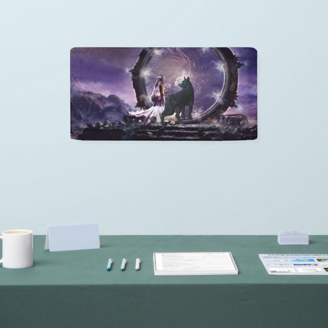 A fairy and a dark wolf  banner (Tradeshow)