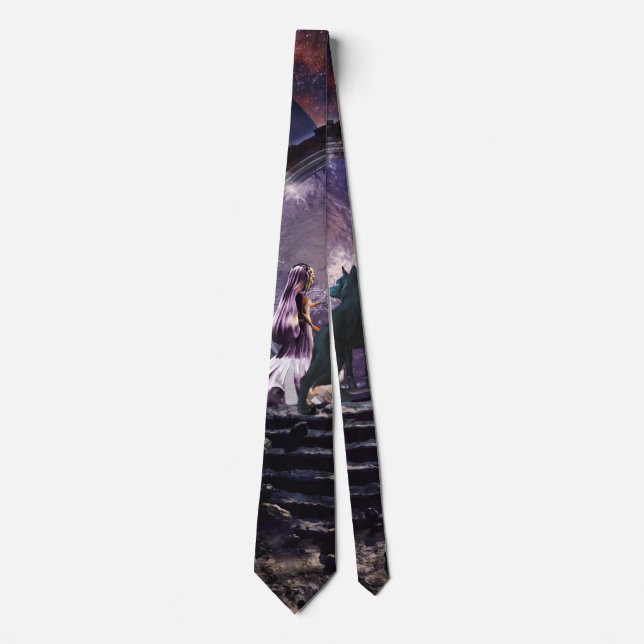 A fairy and a dark wolf  tie (Front)