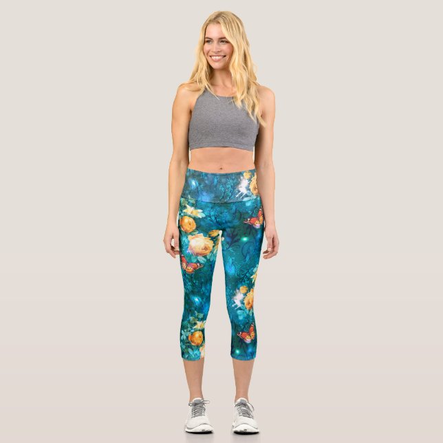 A Fairy in the Garden Series Design 11  Capri Leggings (Front)