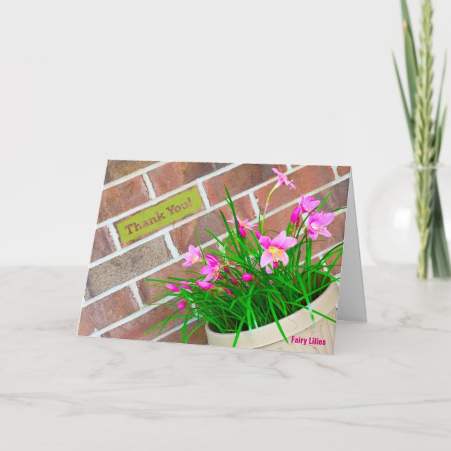 A Fairy Lily Thank You Note Card (Front)