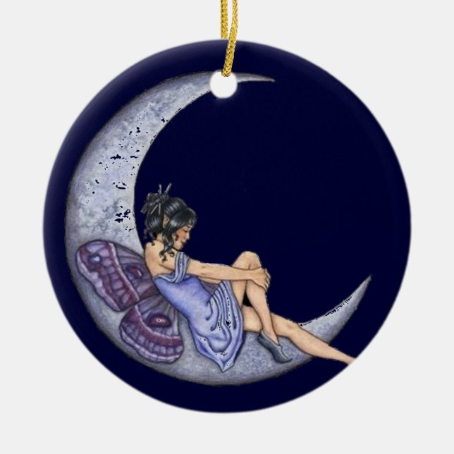 A Fairy Moon Ceramic Tree Decoration (Front)