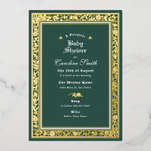 A Fairytale Forest Green and Gold Baby Shower