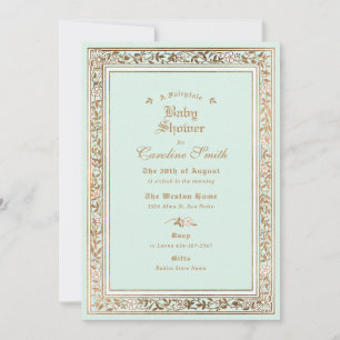 A Fairytale Pastel Mint Baby Shower Invitation