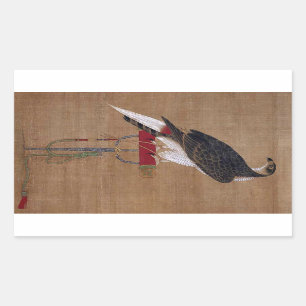 A Falcon - 16th Century Korean Scroll Rectangular Sticker