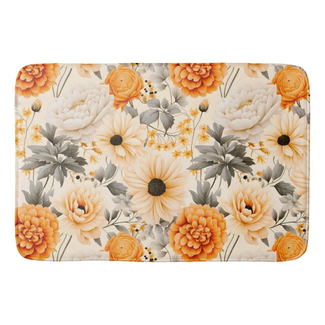 A Fall Floral Series Design 1 Bath Mat (Front)