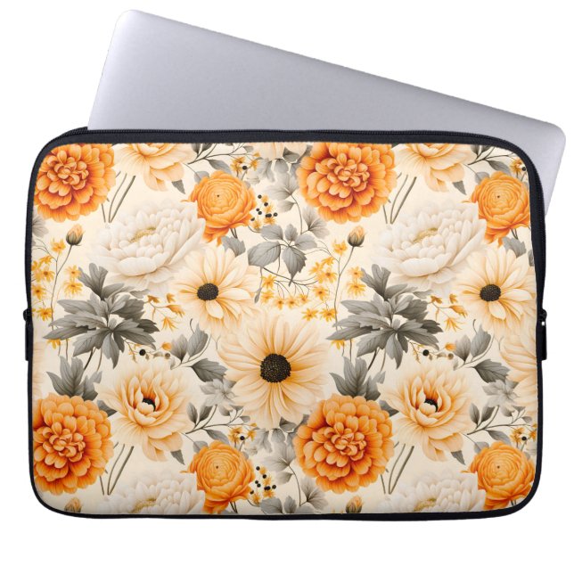 A Fall Floral Series Design 1 Laptop Sleeve (Front)