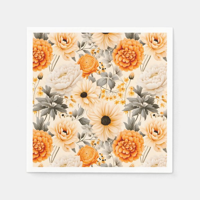 A Fall Floral Series Design 1 Napkin (Front)