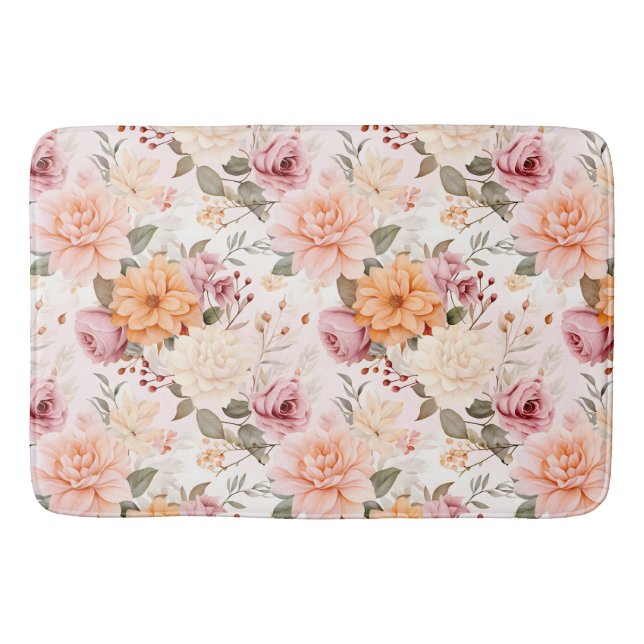 A Fall Floral Series Design 2 Bath Mat (Front)