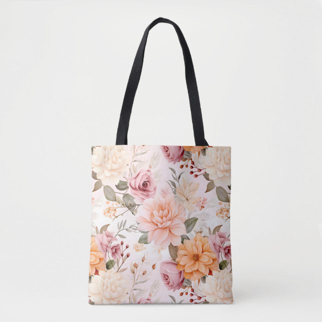 A Fall Floral Series Design 2 Tote Bag (Front)