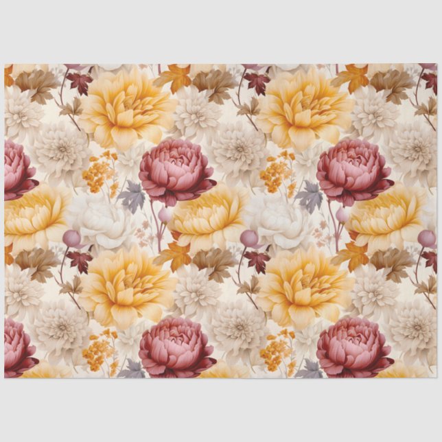 A Fall Floral Series Design 9 Tissue Paper (Front)
